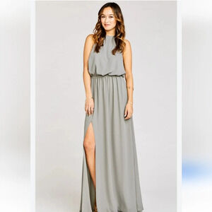 SHOW ME YOUR MUMU Heather Halter Dress. Grey sage color. Size small